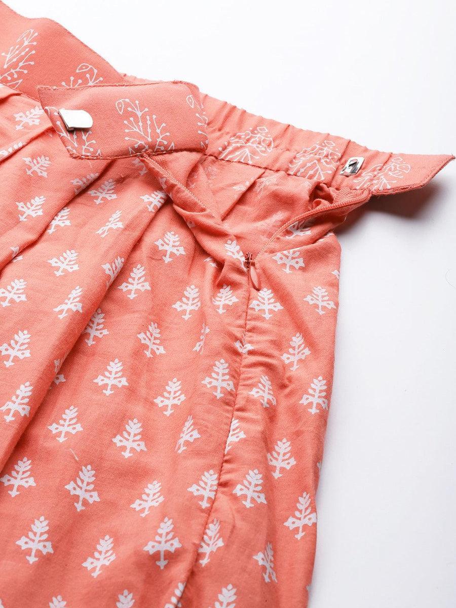 Printed Crop Top Lehenga Set with Dupatta