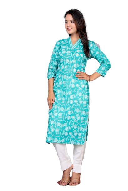 Elegant Printed Jaipuri Cotton Kurti
