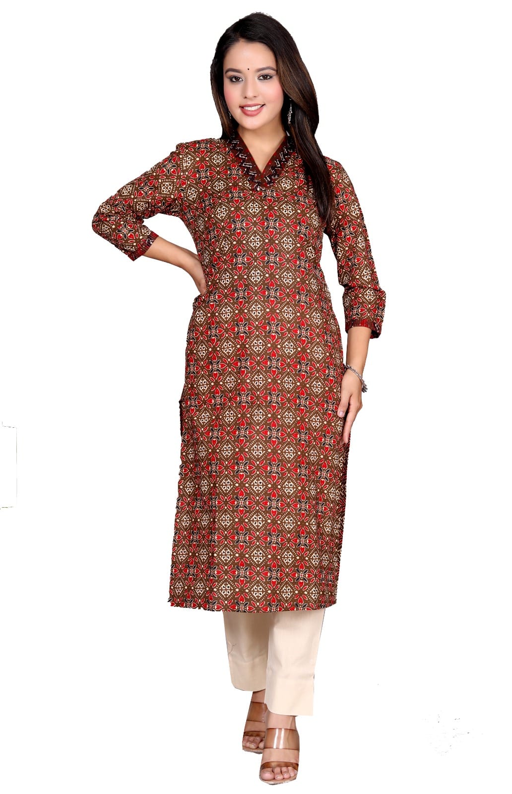 Elegant Printed Jaipuri Cotton Kurti