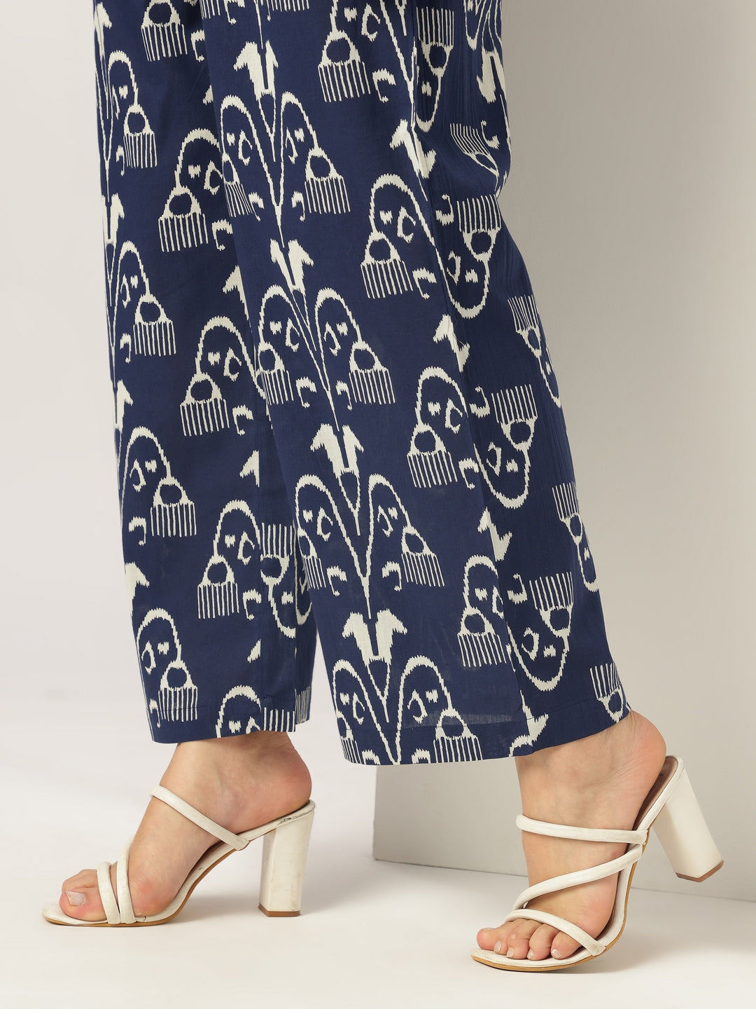 Navy Blue Ethnic Print Co-ord Set for Women – Stylish Comfort Wear